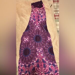 Purple Bohemian Printed Maxi Dress